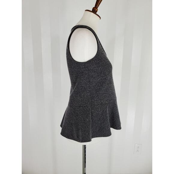 ANN TAYLOR Women's Black & White Sleeveless Peplum Top Sz XS - Picture 2 of 8